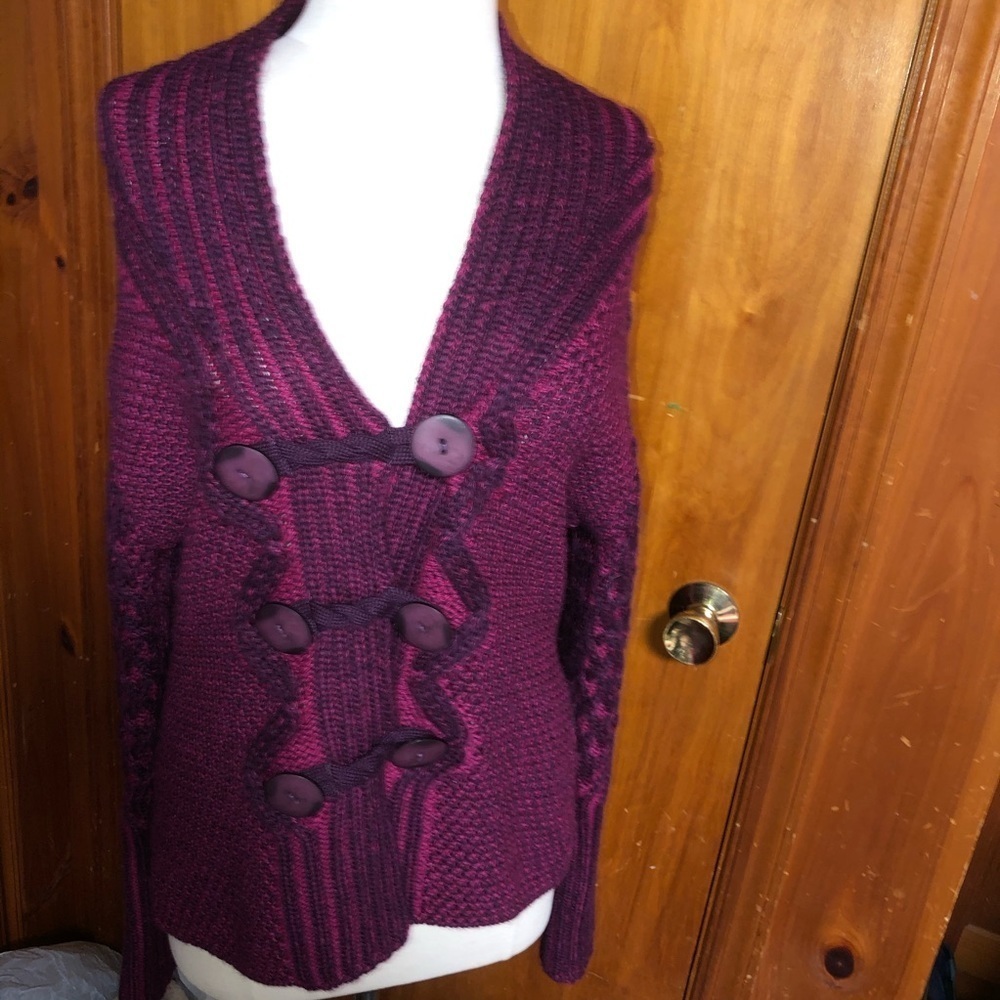 ARAN CRAFTS CARDIGAN WOOL SWEATER JACKET S